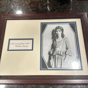 AUTHENTIC SIGNATURE AND FRAMED PICTURE OF LILLIAN GISH